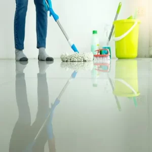 epoxy floors being cleaned