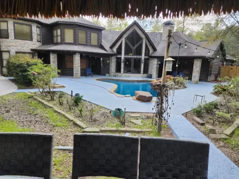 pool deck with epoxy finish