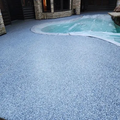 pool deck with new epoxy flooring