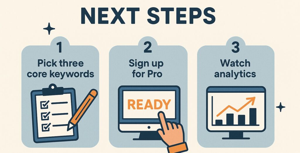 next steps to using z1biz