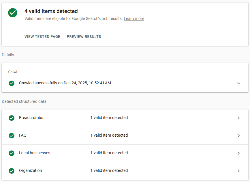 Z!BIZ rich snippet test for unclaimed business.